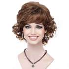 Moderne pruik kort krullend haar goudblond kleur V6
