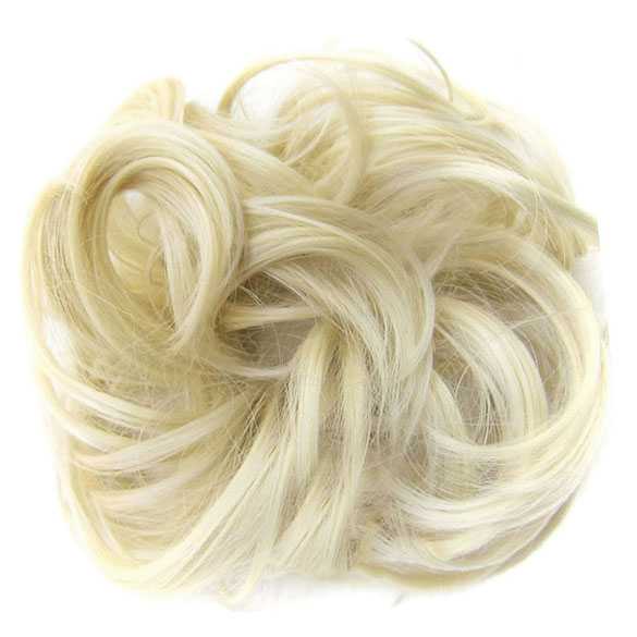 Haar scrunchie met elastiek lichtblond kleur J88