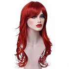 Pruik lang henna rood steil haar met pony Pruik lang henna rood steil haar met pony