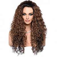 Lace pruik lang met krullen Delaney kleur SOM7002