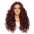 Luxe lace front pruik met superzachte krullen wijnrood