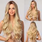 Pruik lang blond haar met grove slagen model Merlin