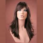 Pruik lang haar razor-cut model Hannah kleur chocolate