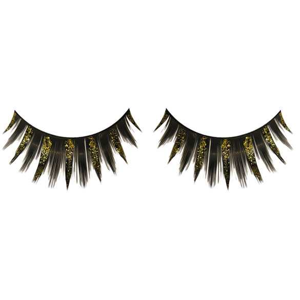 Valse wimpers / kunstwimpers model Gold met goudglitter incl. lijm