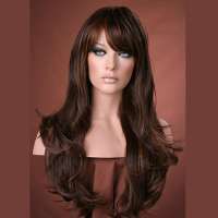 Pruik lang haar bruinmix model Kristen kleur P4/27/30