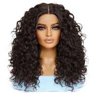 Luxe krullen pruik bruin haar met veel volume Britta