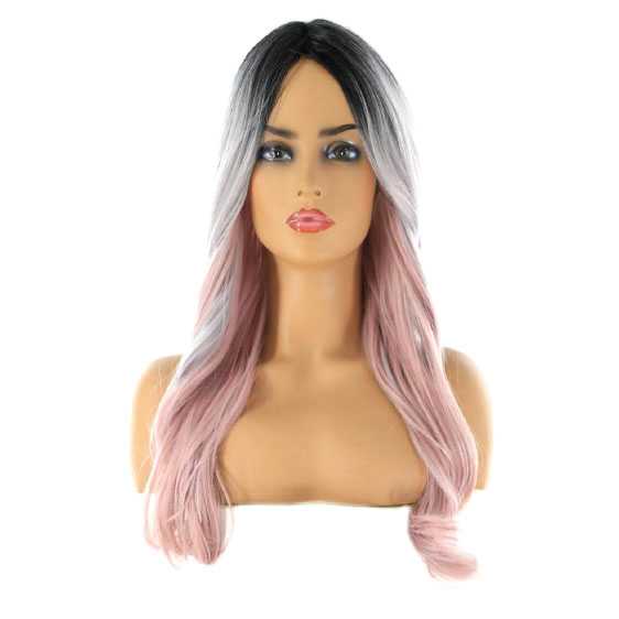 Pruik met lang haar en slagen in laagjes model 5905 kleur R3222