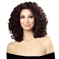 Lace pruik medium bruin met krullen model Skylar kleur 4