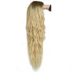 CARNAVAL Pruik lang blond haar met beach wave krullen model zonder pony
