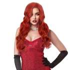 Sexy Jessica Rabbit pruik lang rood haar met slagen