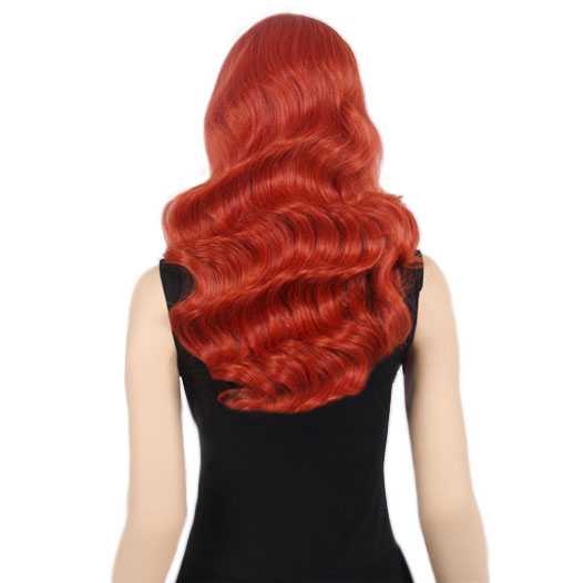 Sexy Jessica Rabbit pruik lang rood haar met slagen