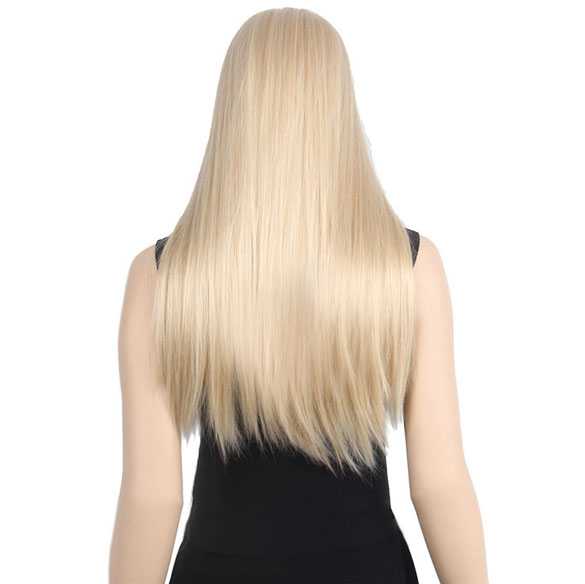 Pruik lang steil haar blondmix zonder pony model Barbie