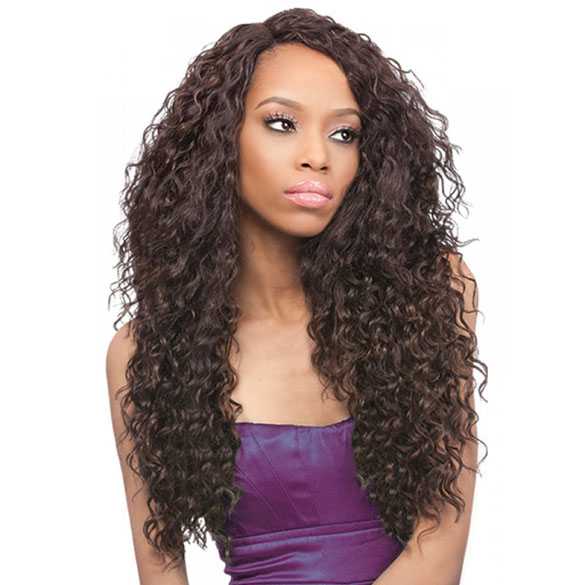 SALE : Lace front pruik lang krullend haar model Batik Peruvian