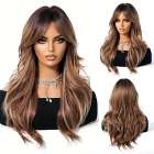 Pruik lang haar in grove lagen hazelnootbruinmix model Tamara Pruik lang haar in grove lagen hazelnootbruinmix model Tamara