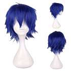 Cosplay / Manga pruik kort haar kobalt blauw in laagjes