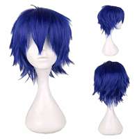 Cosplay / Manga pruik kort haar kobalt blauw in laagjes