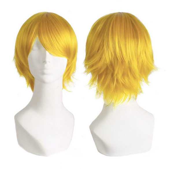 Cosplay / Manga pruik kort haar in laagjes Mango Geel