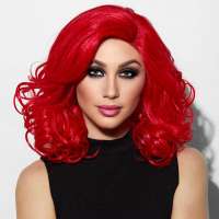 Lace front Diva / Drag pruik groot volume Reagan Firecracker Red