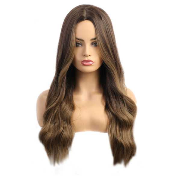 Pruik lang golvend haar zonder pony model 179