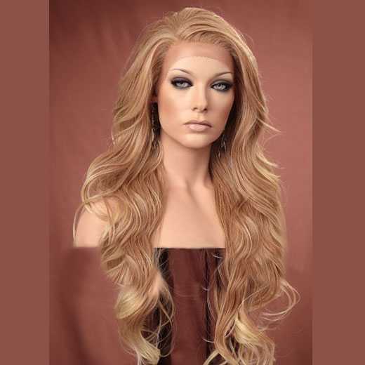 Lace pruik lang haar zonder pony model Kim kleur T27-613