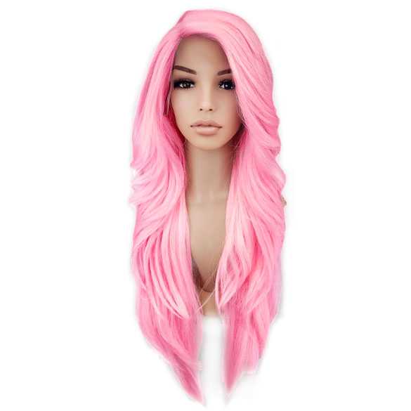 Lace pruik zeer lang steil haar suikerspin roze Prudence Cherry Blossom