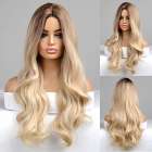 Pruik lang blond haar met grove slagen model 5018
