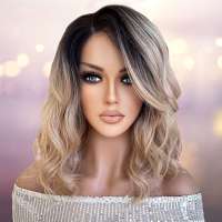 Lace pruik halflang haar met slagen model 6713