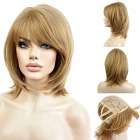 Leuke pruik goudblond lang haar in laagjes schouderlang Leuke pruik goudblond lang haar in laagjes schouderlang