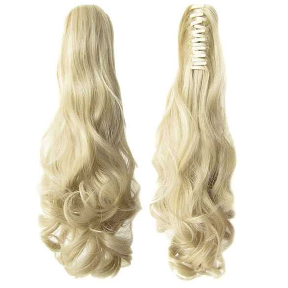 SALE : Paardenstaart met klem zand lichtblond M24-613