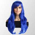 Carnavalspruik kobalt blauw lang haar in laagjes