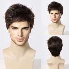 Herenpruik kort steil haar in laagjes medium bruin