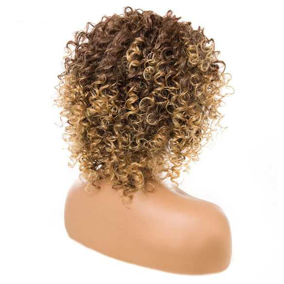 Pruik afro kroes met schouderlang haar spiraalkrullen