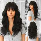 Luxe pruik lang zwart haar met grove losse slag model 8086 Luxe pruik lang zwart haar met grove losse slag model 8086