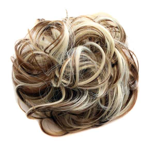 Haar scrunchie met elastiek blond bruin kleur 6AH-613
