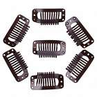 Pruik / extensions clips set 7 stuks BRUIN 32mm