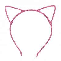 2 x Glinster haarband model katten oortjes roze