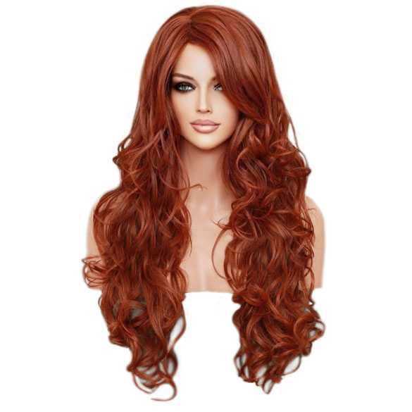 Pruik lang haar met krullen model Boston kleur T33/130