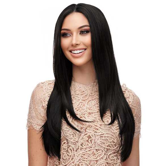 Lace pruik lang steil haar zonder pony model Dahlia kleur 2