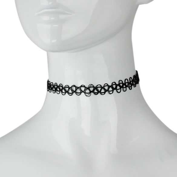 Tattoo choker ketting zwart