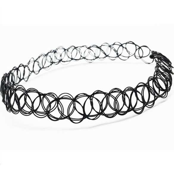 Tattoo choker ketting zwart