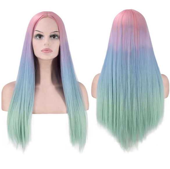 taxi Eed shampoo Carnaval pruik lang steil haar in pastel kleuren multicolor - Mooie pruiken bij PruikenPlaza taxi Eed shampoo Carnaval pruik lang steil haar in pastel kleuren multicolor - Mooie pruiken bij PruikenPlaza