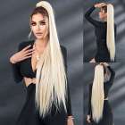 Paardenstaart steil haar lichtblond mix 90 cm lang