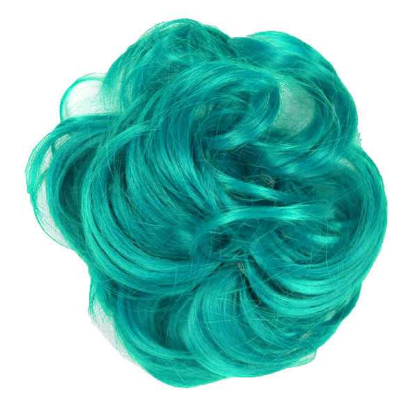 SALE : Color haar scrunchie met elastiek zeegroen turquoise