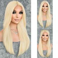 Lace front pruik steil blond lang haar Twilight kleur 613