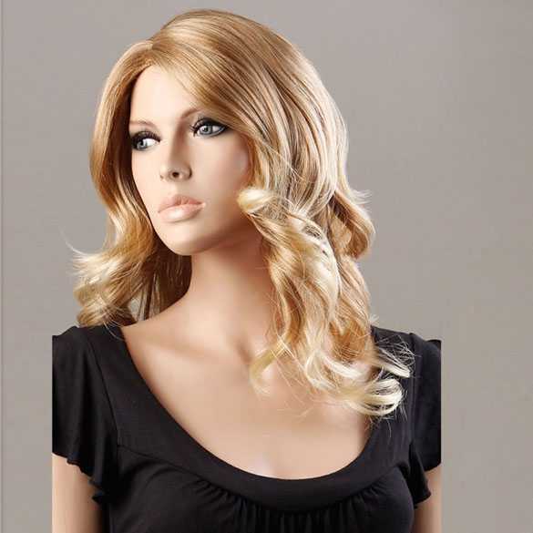 Luxe pruik lang haar blondmix met prachtige krullen