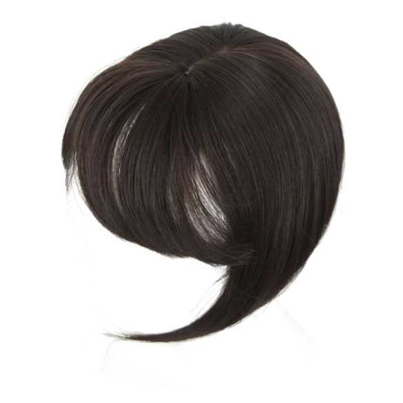 Clip in haartopper steil haar met pony kleur 6A