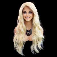 Lace pruik lichtblond lang haar zonder pony model Laurel