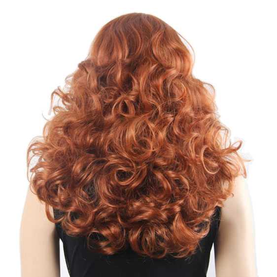 Diva pruik lang rood haar met volle krullen zonder pony