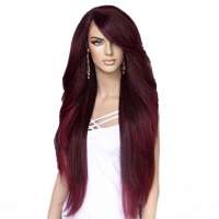 Lace pruik zeer lang steil haar zonder pony Prudence T1B-BUR