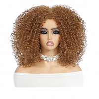 Afro pruik met kleine spiraalkrullen schouderlang Fatia kleur M27-30